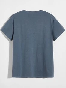 Manfinity Camiseta con estampado de esqueleto y letra - Gris - Ver 2