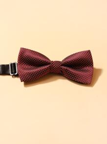 Men Simple Bow Tie - Burgundy - View 1