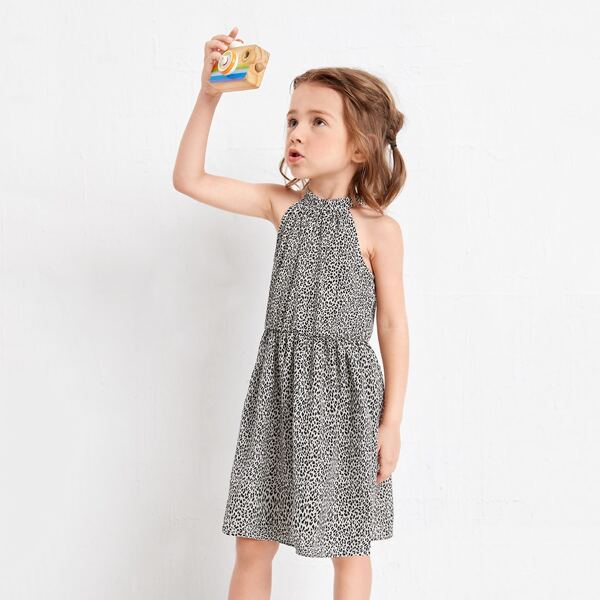 

Toddler Girls All Over Print Halter Dress, Multicolor