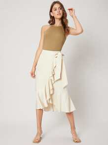 MOTF PREMIUM VISCOSE SLIM RIBBED TANK TOP - Brown - View 6