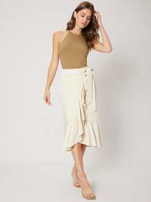 MOTF PREMIUM VISCOSE SLIM RIBBED TANK TOP - Brown - View 5