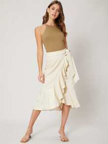 MOTF PREMIUM VISCOSE SLIM RIBBED TANK TOP - Brown - View 7