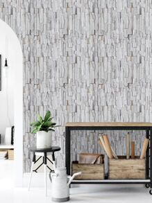 1pc Brick Pattern Wall Paper - Grey - View 1