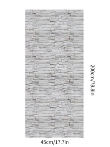 1pc Brick Pattern Wall Paper - Grey - View 2
