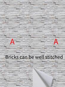 1pc Brick Pattern Wall Paper - Grey - View 8