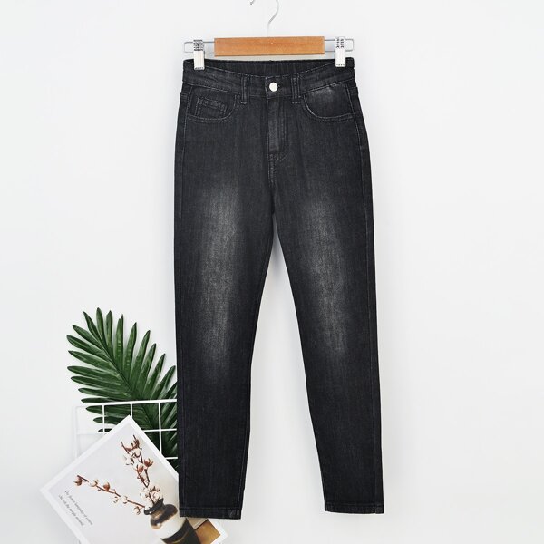 

Girls Washed Skinny Jeans, Black
