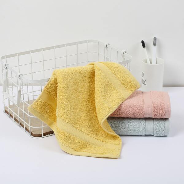

3pcs Solid Color Towel, Multicolor