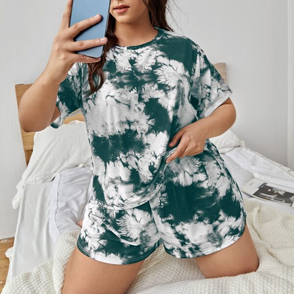 

Plus Tie Dye PJ Set, Multicolor
