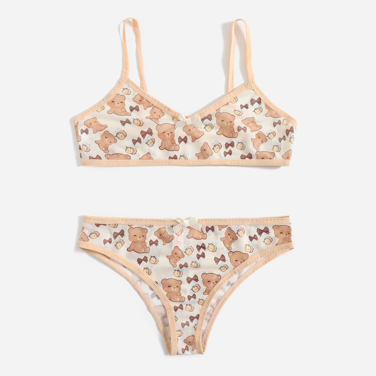 

Cartoon Bear Lingerie Set, Multicolor