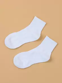 素色中筒襪 - 白色 - 查看 3