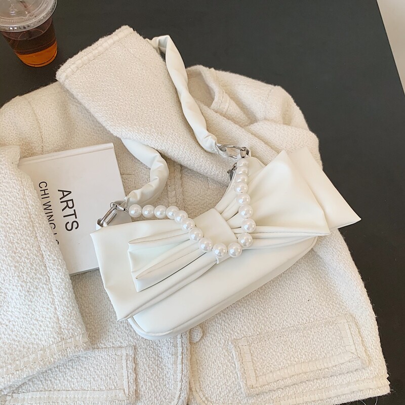 

Bow Decor Shoulder Bag, White