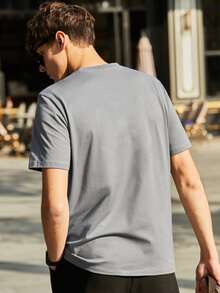 Tops Nam Lá thư Sẵn sàng - Xám - Xem 2