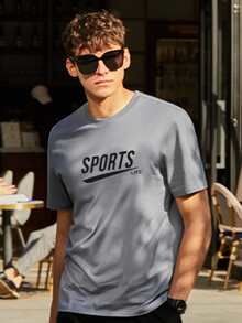 Tops Nam Lá thư Sẵn sàng - Xám - Xem 4