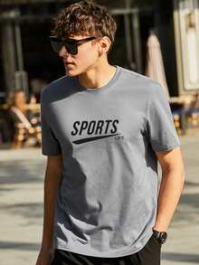 Tops Nam Lá thư Sẵn sàng - Xám - Xem 5