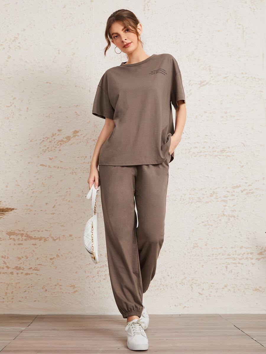 Mulvari Bộ thời trang Túi Slogan Thể thao