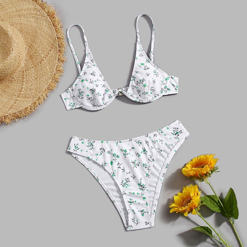 

Ditsy Floral Bikini Swimsuit, White