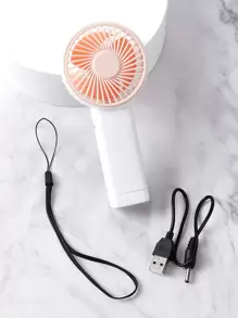AOYI Ventilador LED portátil mini + cable de carga - Rosa - Ver 3