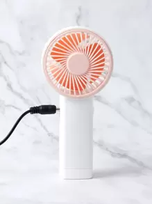AOYI Ventilador LED portátil mini + cable de carga - Rosa - Ver 6