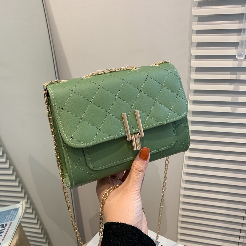 

Quilted Chain Shoulder Bag, Green