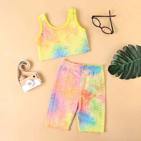 

Toddler Girls Tie Dye Textured Tank Top & Biker Shorts, Multicolor