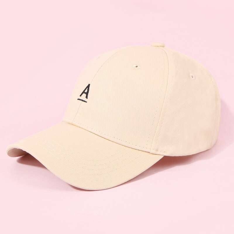 

Guys Letter Graphic Embroidery Baseball Cap, Beige