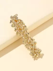 Metal Leaf Decor Hair Clip Royal Claw Clips Hair Claws Hair Barrettes, School Stuff, Hair Accessories, Head Accessories, Hair Accessories For Women - Gold - View 1