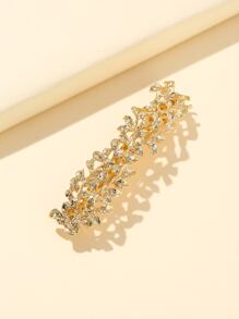 Metal Leaf Decor Hair Clip Royal Claw Clips Hair Claws Hair Barrettes, School Stuff, Hair Accessories, Head Accessories, Hair Accessories For Women - Gold - View 3