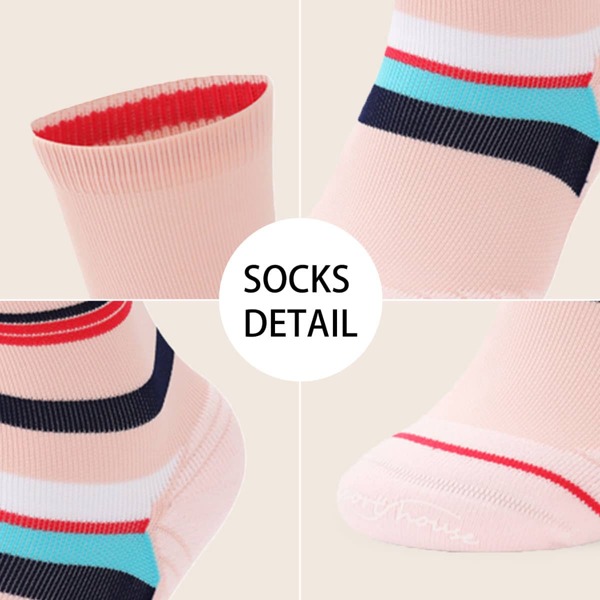 

Striped Crew Socks, Baby pink