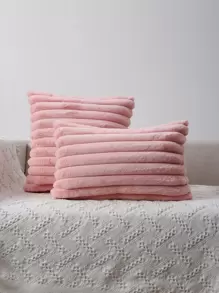 1pc Plain Cushion Cover Without Filler - Pink - View 12