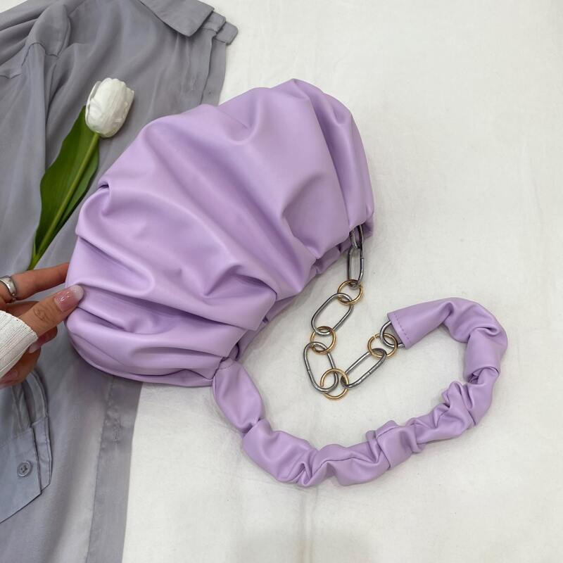 

Ruched Shoulder Bag, Purple