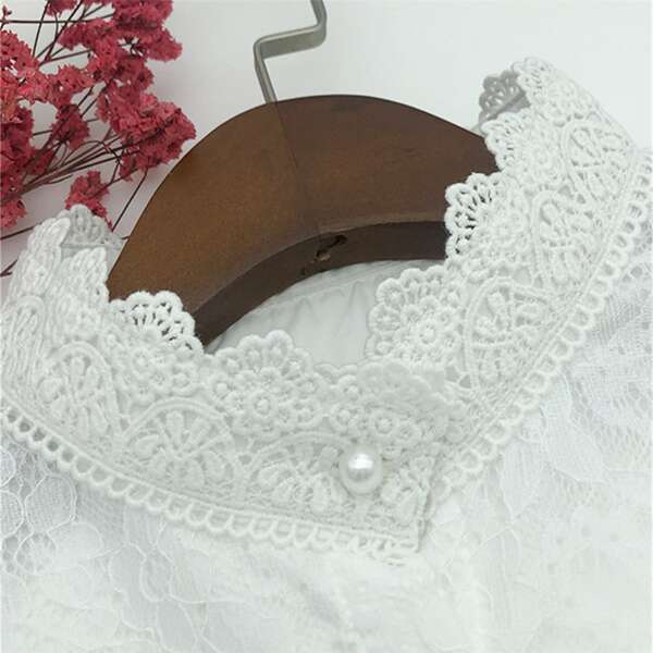 

Button Front Dickey Collar, White