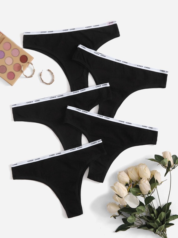 4入組外加字母膠帶女士運動內褲組