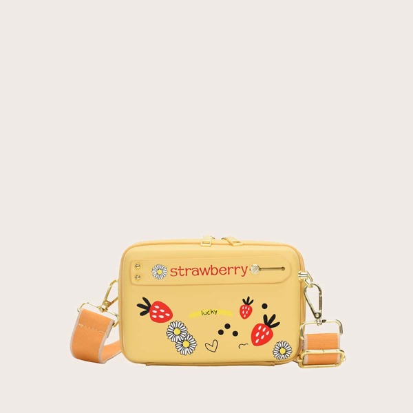 

Girls Cartoon Graphic Crossbody Bag, Yellow
