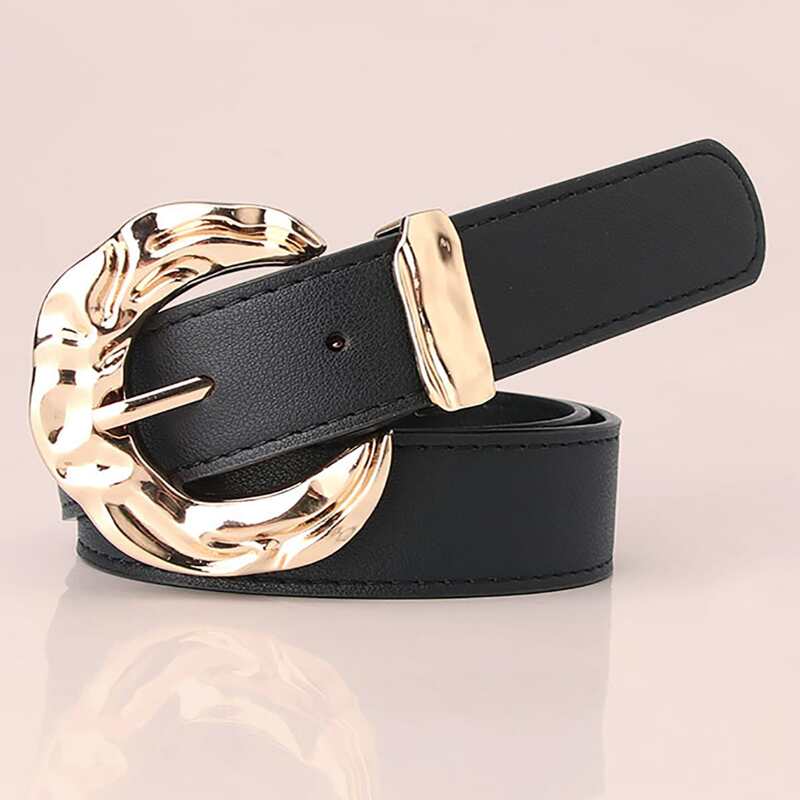 

Textured Metal Buckle Belt, Black
