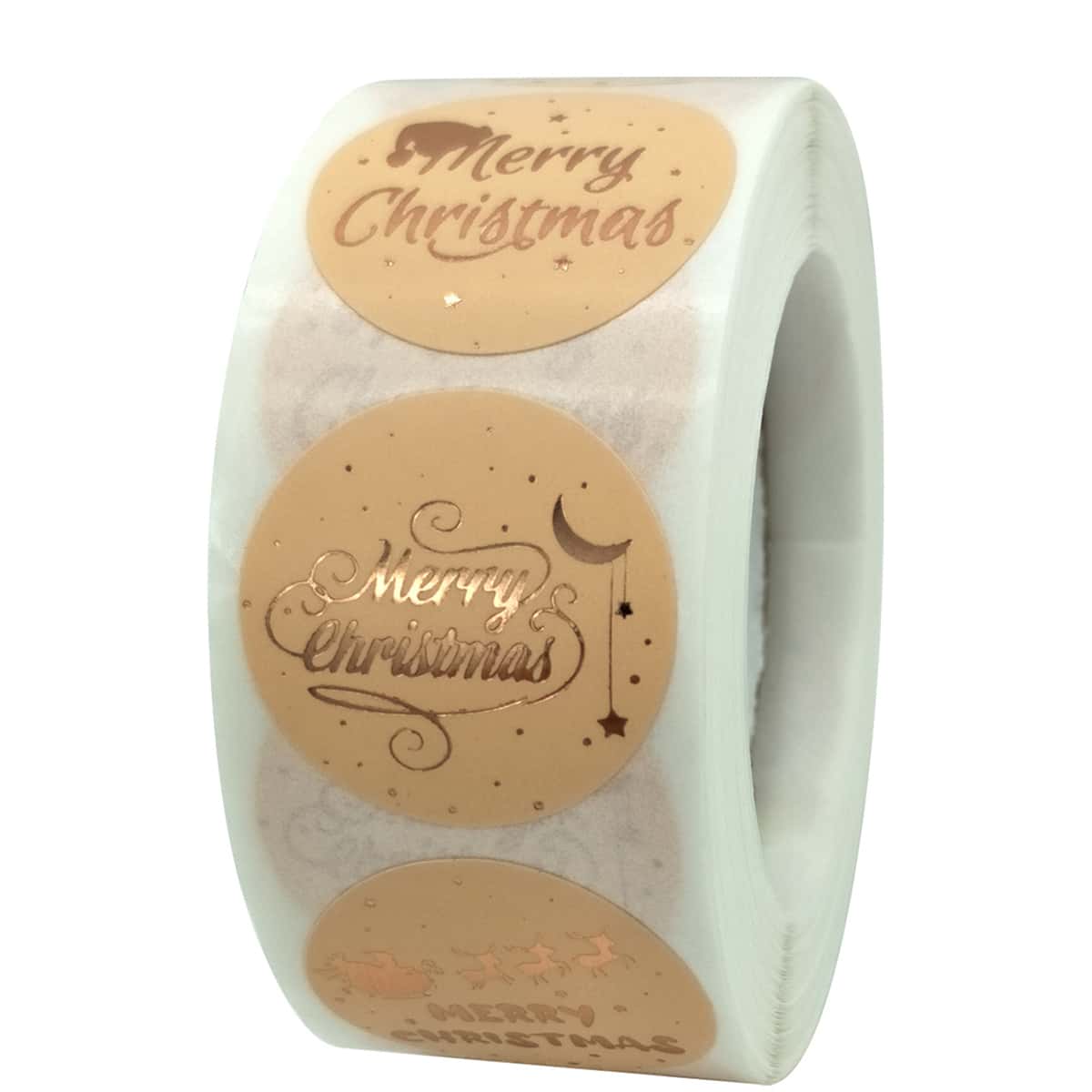 

1roll Slogan Graphic Gift Sticker, Apricot