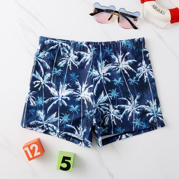 

Boys Palm Tree Print Swim Shorts, Blue