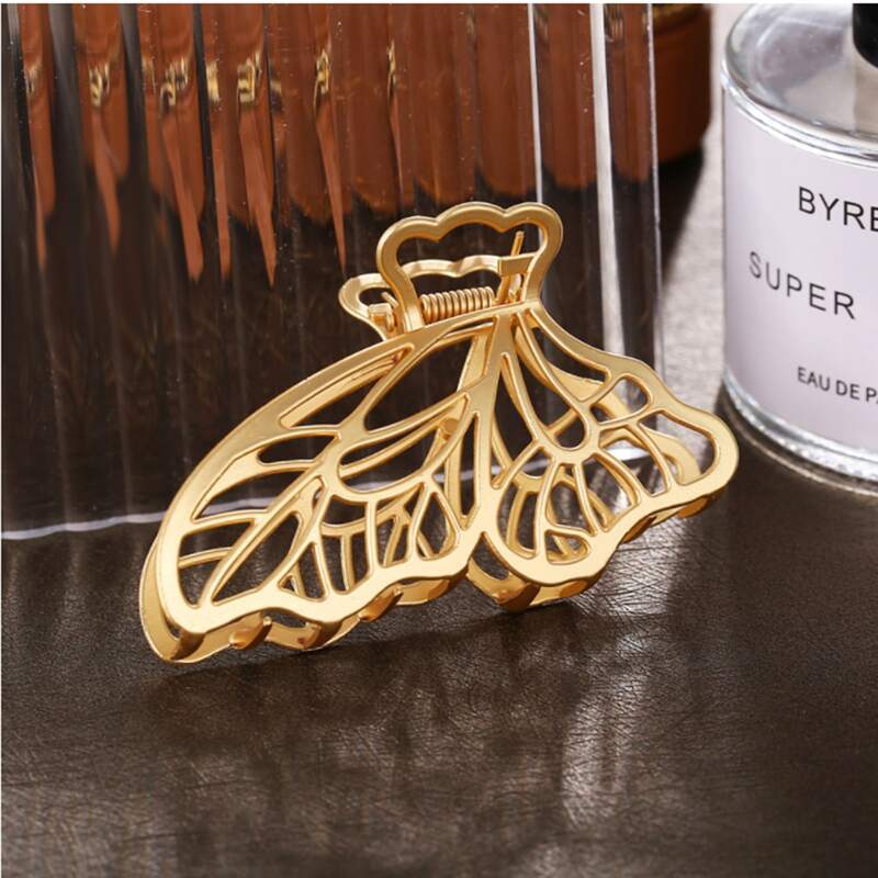 

1pc Butterfly Hair Claw, Gold