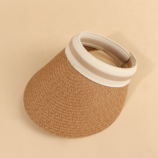 

Striped Visor Hat, Khaki
