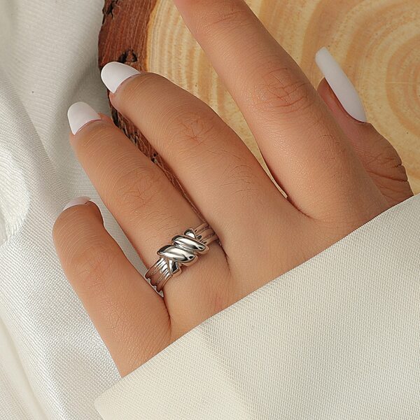 

Alloy Cuff Ring, Silver