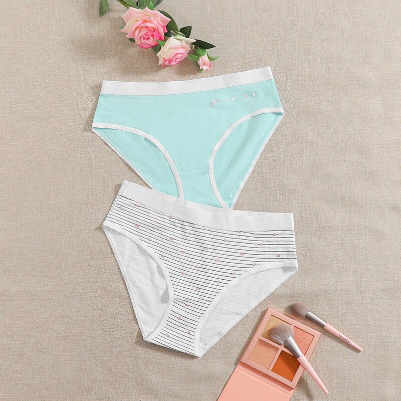

2pack Plus Heart Print Panty Set, Multicolor
