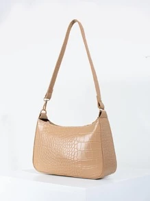 Crocodile Embossed Bag - Khaki - View 3