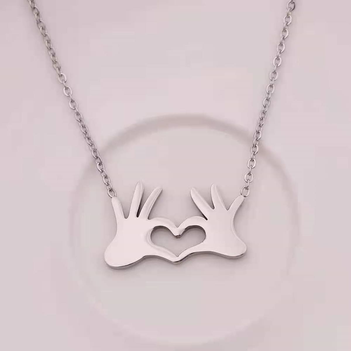 

Heart Pendant Necklace, Silver
