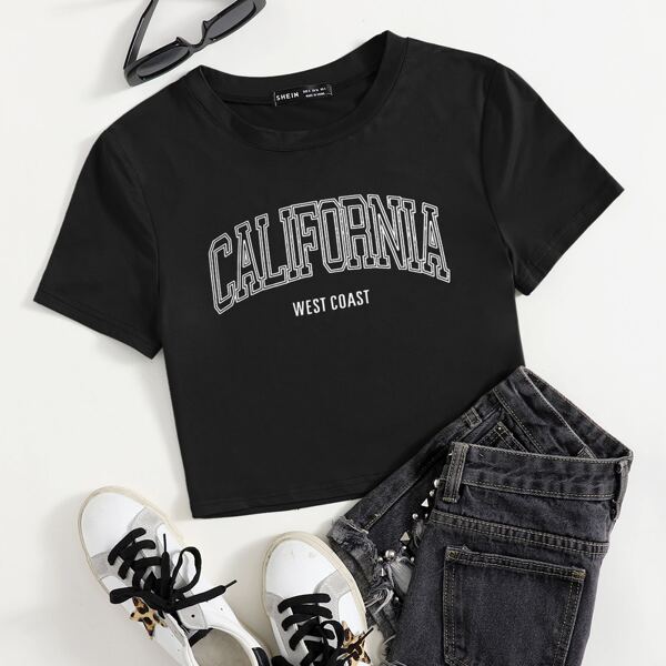

Plus Letter Graphic Tee, Black