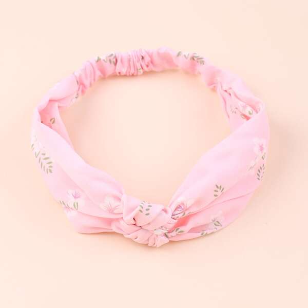 

Toddler Girls Flower Print Hair Band, Pink
