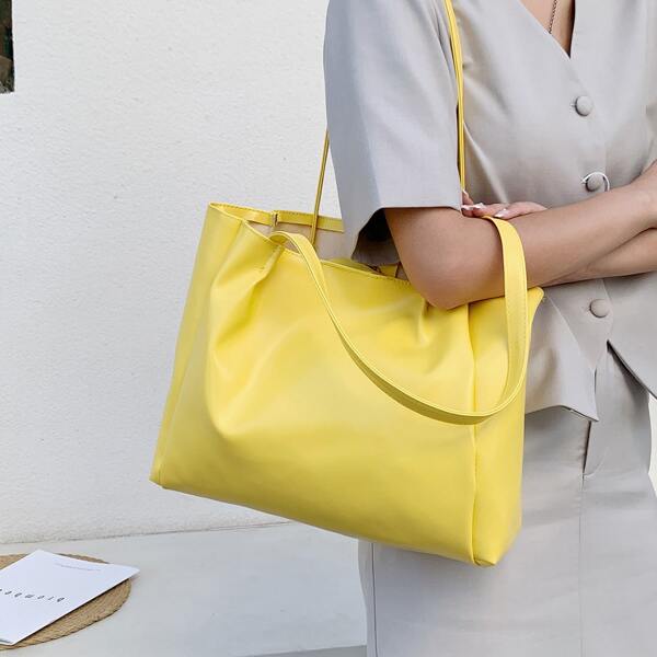 

Minimalist Large Capacity Tote Bag, Yellow