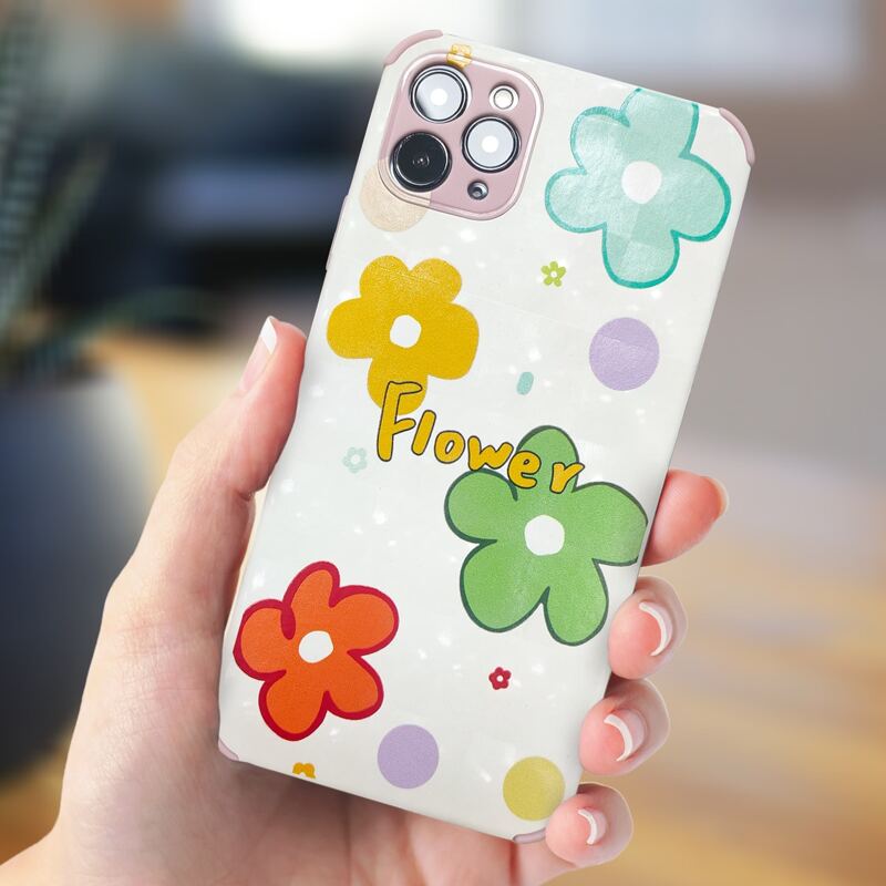 

Floral & Letter Graphic Phone Case, Multicolor