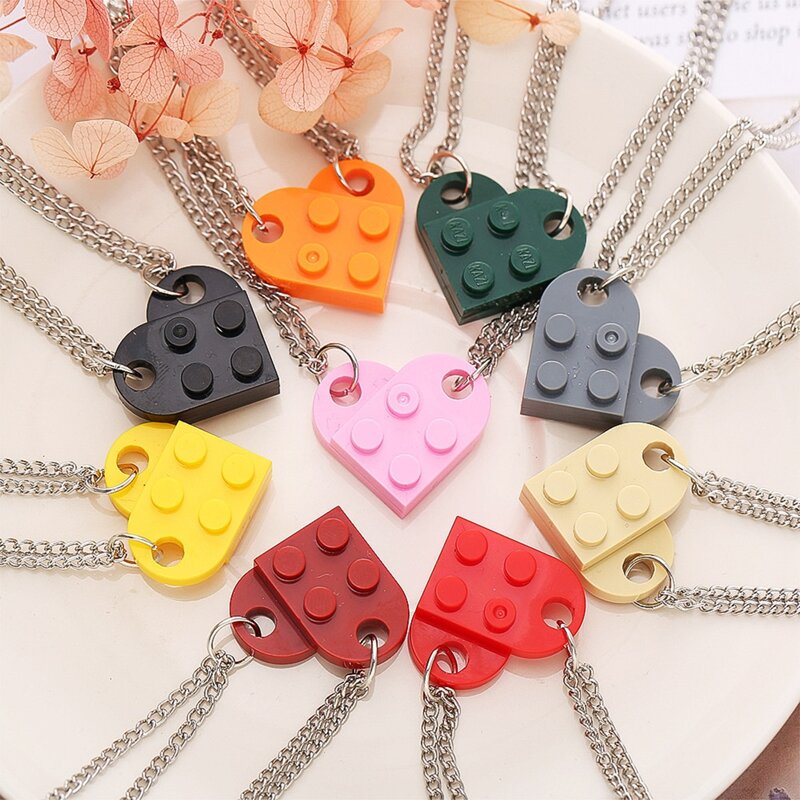 

1pc Random Color Heart Pendant Necklace, Multicolor