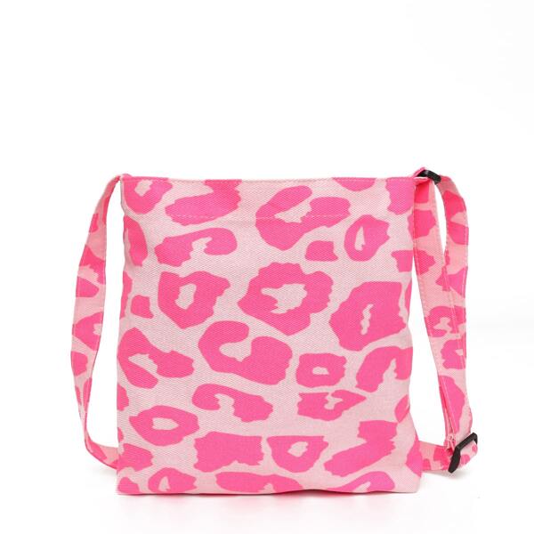 

Leopard Pattern Crossbody Bag, Pink