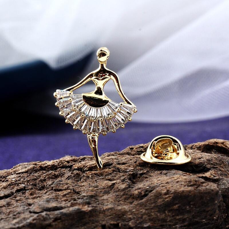 

1pc Rhinestone Brooch, Gold