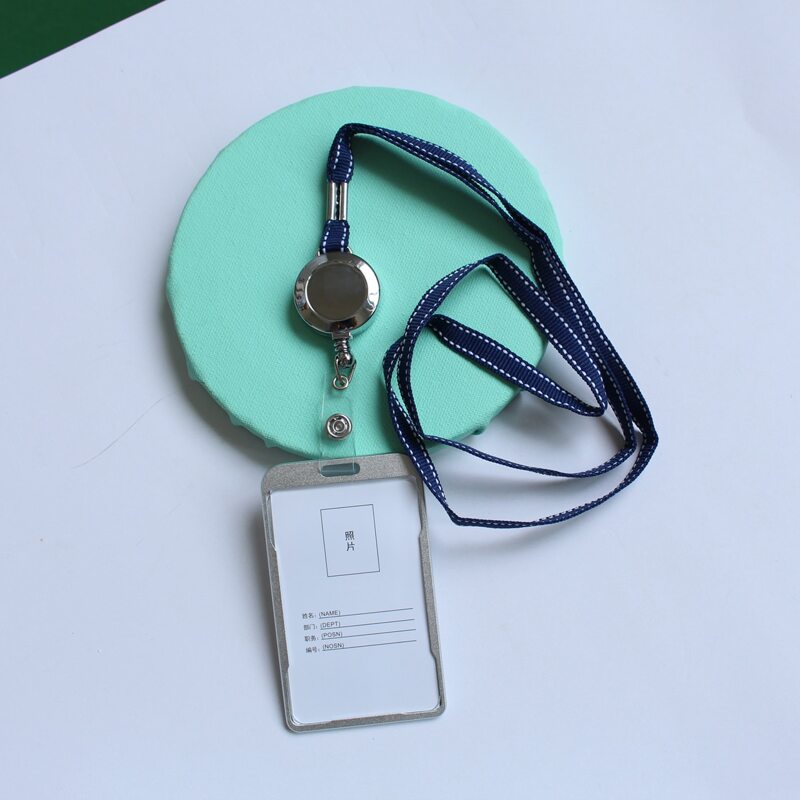 

1pc ID Card Cover With Lanyard, Silver